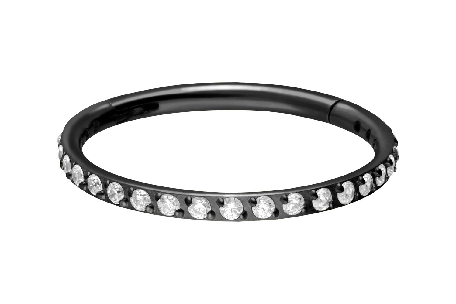 Titan Segmentring Clicker Piercing EINGEFASSTE KRISTALLE